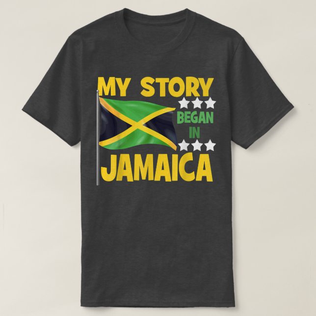 Camiseta Jamaica Minha História Começou Na Jamaica Orgulho  (Frente do Design)