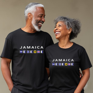 Camiseta Jamaica: Náutica Marítima - Sinalização Escura