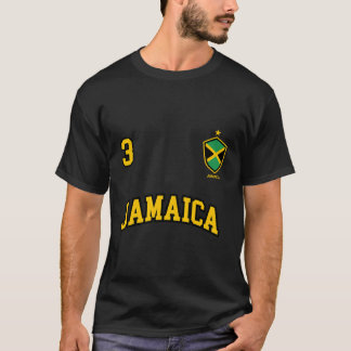 Camiseta Jamaica Número 3 Equipe Esportiva Bandeira jamaica