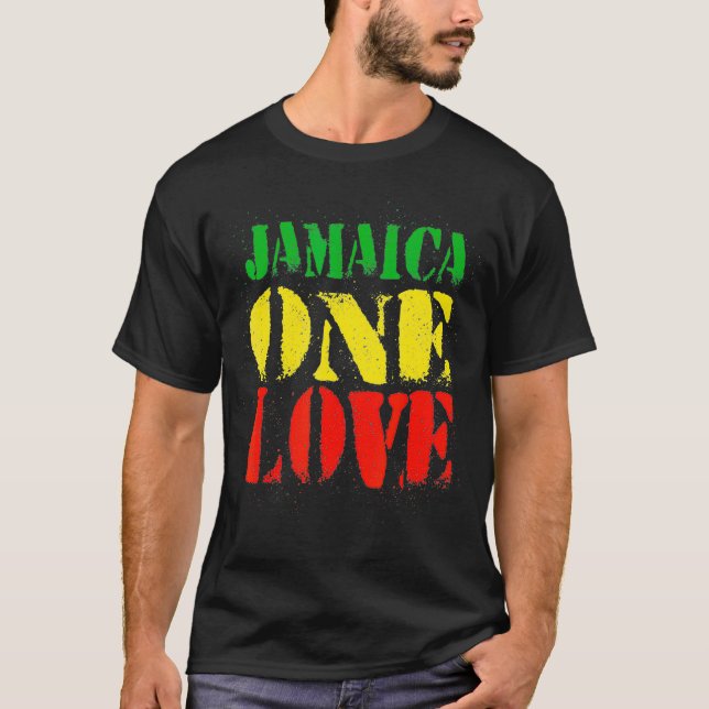 Camiseta Jamaica One Love Rasta Flag Reggae (Frente)