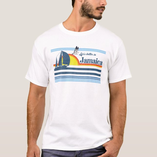 Camiseta Jamaica - Praia Retro 70S 80S — Sunset (Frente)