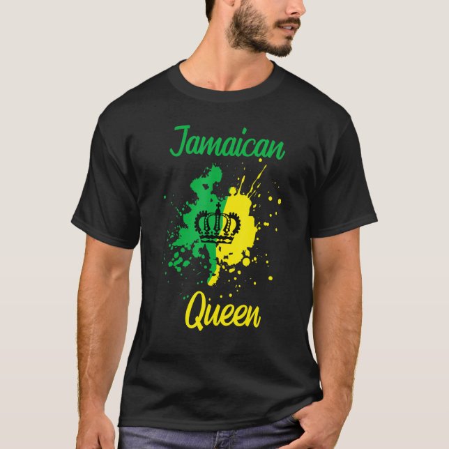 Camiseta Jamaica: Rainha jamaicana Orgulhosa Jamaica Mulher (Frente)