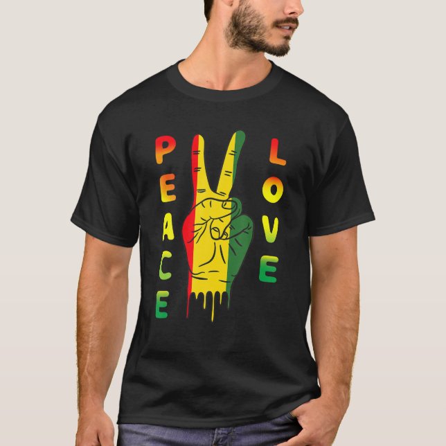 Camiseta Jamaica Reggae Music Rasta Pride Peace Lov (Frente)