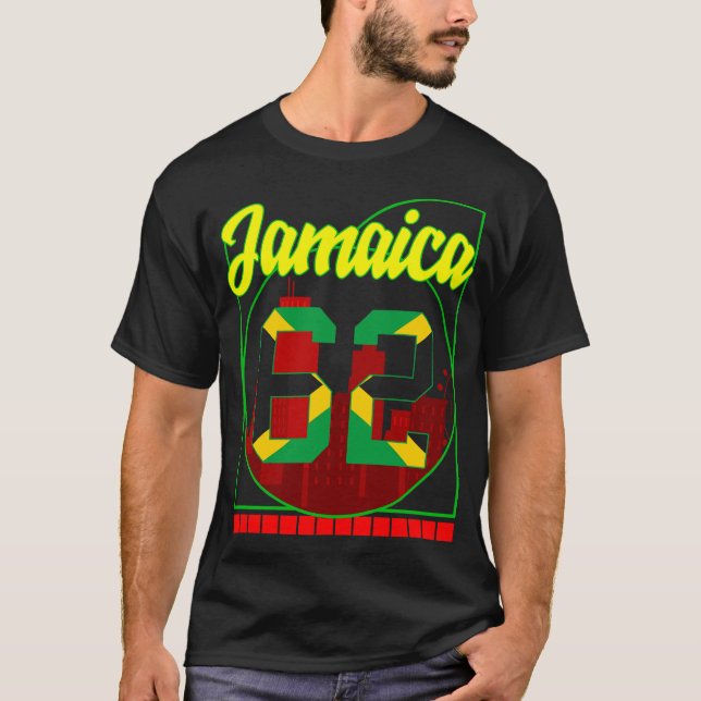 Camiseta Jamaica Shirt, Jamaica 62 Jamaican Flag Design (Frente)
