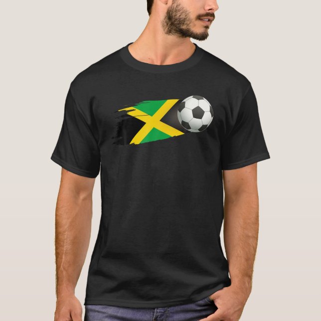 Camiseta Jamaica Soccer Ball Jamaica Flag Jersey - Jamaican (Frente)
