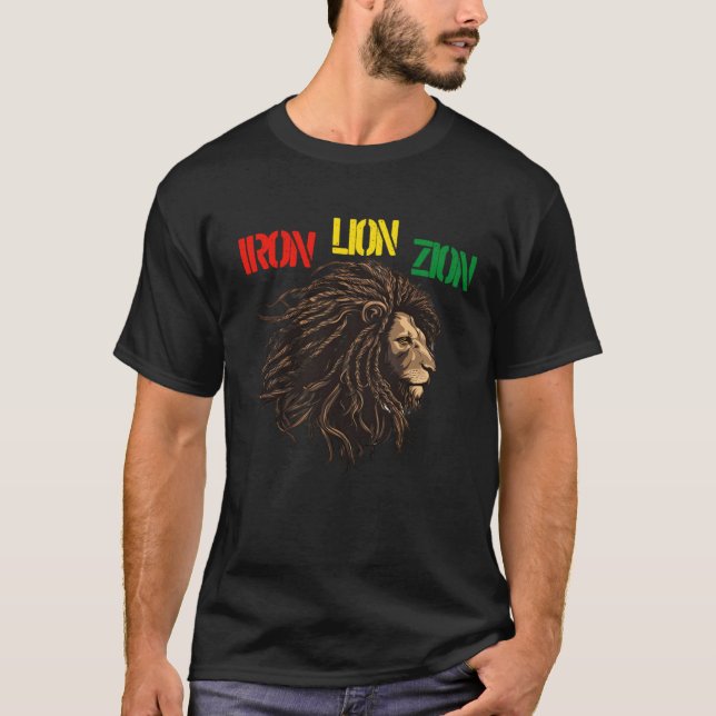 Camiseta Jamaica Souvenir Rasta Clothing Lion of Judah Root (Frente)