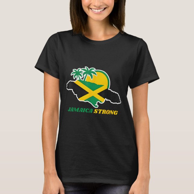 Camiseta Jamaica Strong I Love Jamaican Flag Heart Women Me (Frente)