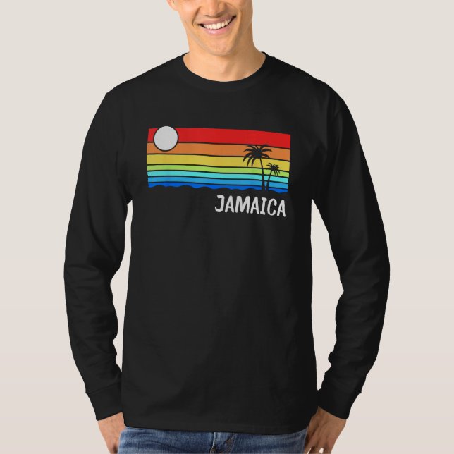 Camiseta Jamaica Sunset Design Jamaican Island Vacation Jam (Frente)