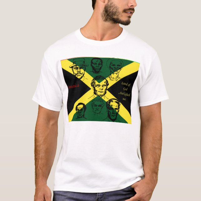 Camiseta jamaica t-shirts de heróis nacionais (Frente)