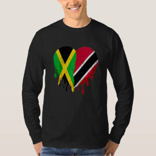 Camiseta Jamaica Trinidad & Tobago Bandeira Coração Patriot