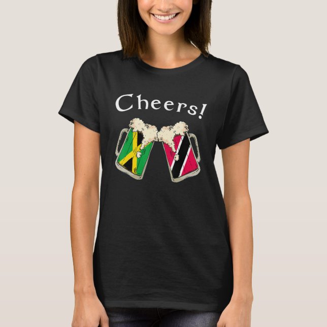 Camiseta Jamaica Trinidad & Tobago Flag Cheers Beer Grown P (Frente)