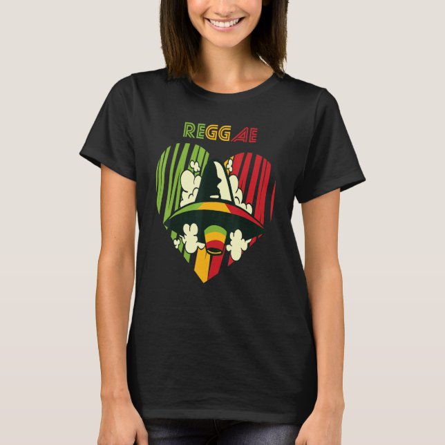 Camiseta Jamaica UFO Reggae Heart Rasta Souvenir Rastafaria (Frente)