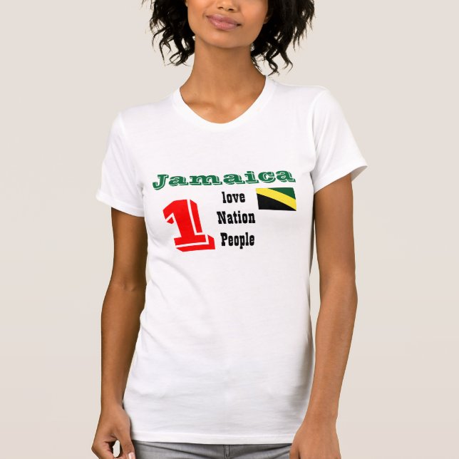 Camiseta jamaica um amor, uma nação, uma t-shirts de pessoa (Frente)