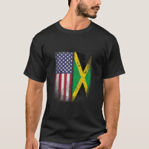 Camiseta Jamaica Usa Flag Jamaican Roots American Nascer Am