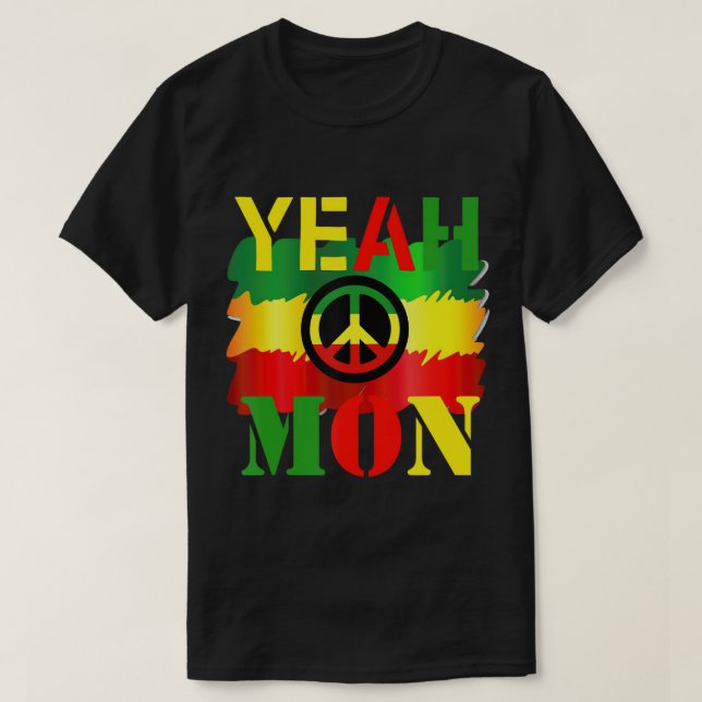 Camiseta Jamaica Vacage Reggae Colors Sim Mon T Shirt (Frente do Design)