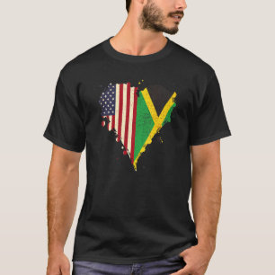 Camiseta Jamaican American Love Jamaica And Usa