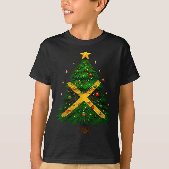 Camiseta Jamaican Christmas Tree Design, Festive Holiday Gr (Frente)