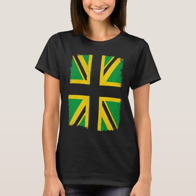 Camiseta Jamaican flag colours on British Union Jack  Jamai (Frente)