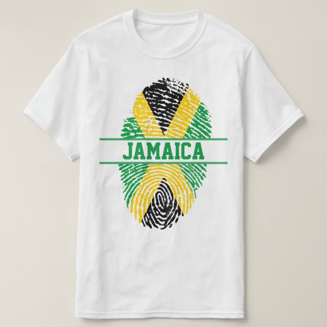 CAMISETA JAMAICAN FLAG FINGERPRINT (Frente do Design)