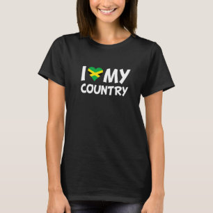 Camiseta Jamaican Flag Heart I Love My Country Jamaica