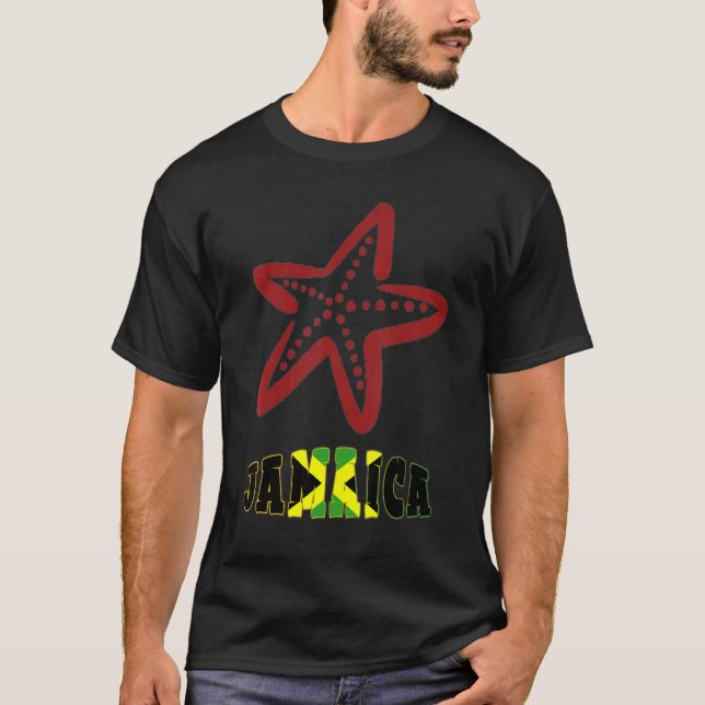 Camiseta Jamaican Flag Jamaica Sea Star Men Mulheres 1 (Frente)