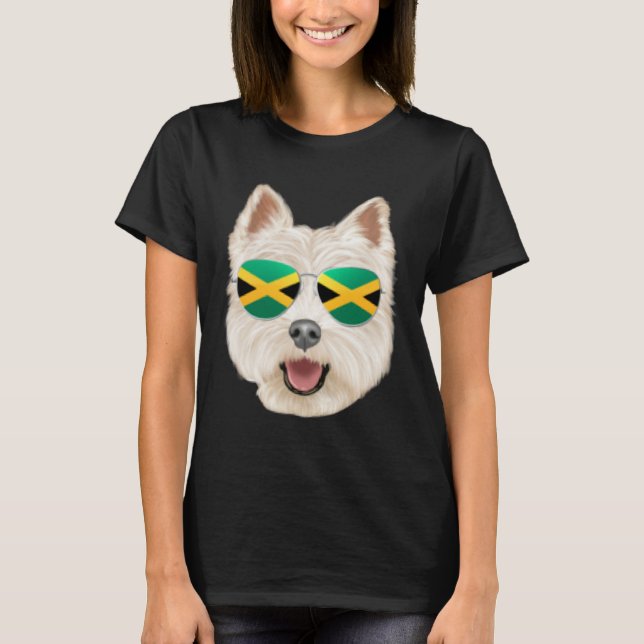 Camiseta Jamaican Flag West Highland White Terrier Dog Jama (Frente)
