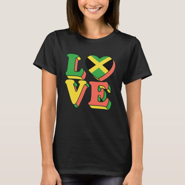 Camiseta Jamaican Love Jamaica Flag Independence Day Men Wo (Frente)