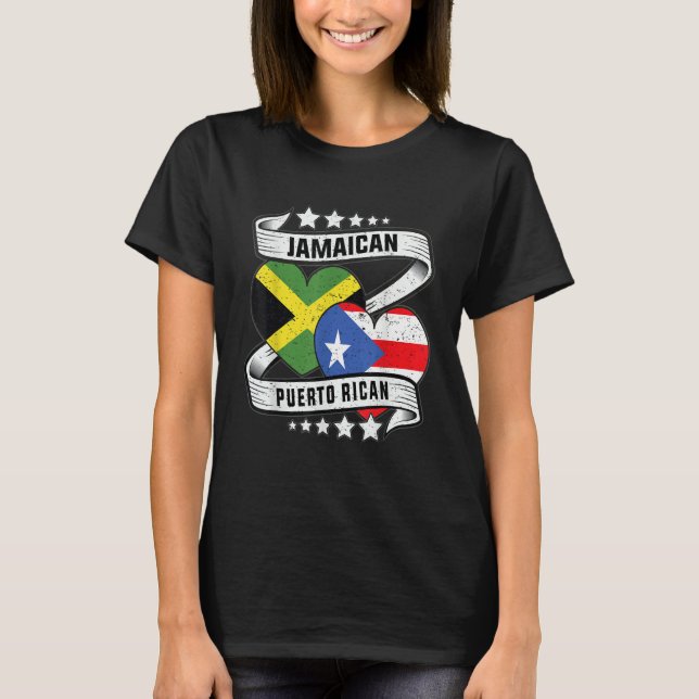 Camiseta Jamaican puerto rican  Half Puerto rican half Jama (Frente)