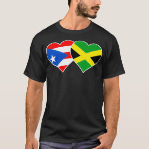 Camiseta Jamaican Puerto Rican Heart Love Jamaica Puerto Ri