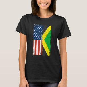 Camiseta Jamaican Roots Usa Flag Heritage Half Jamaica Amer