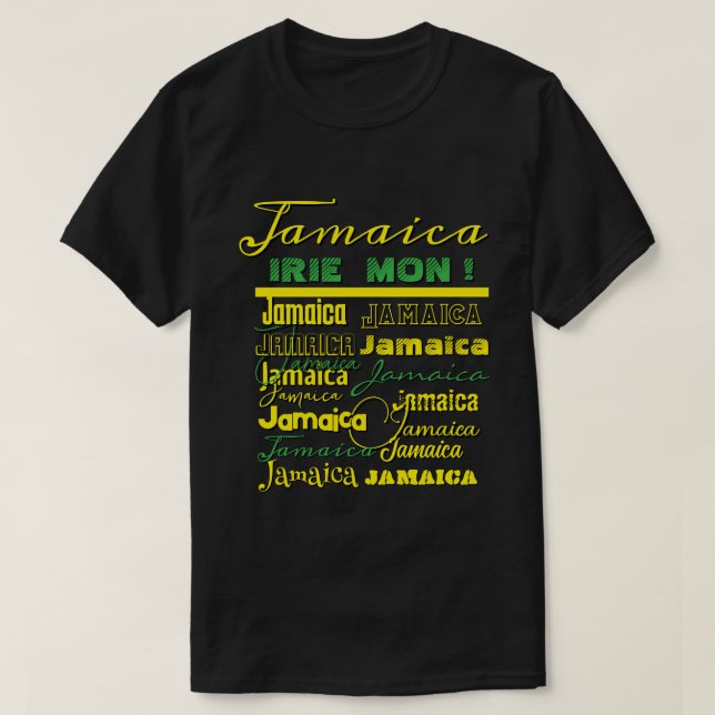 Camiseta jamaicana Irie Mon (Frente do Design)