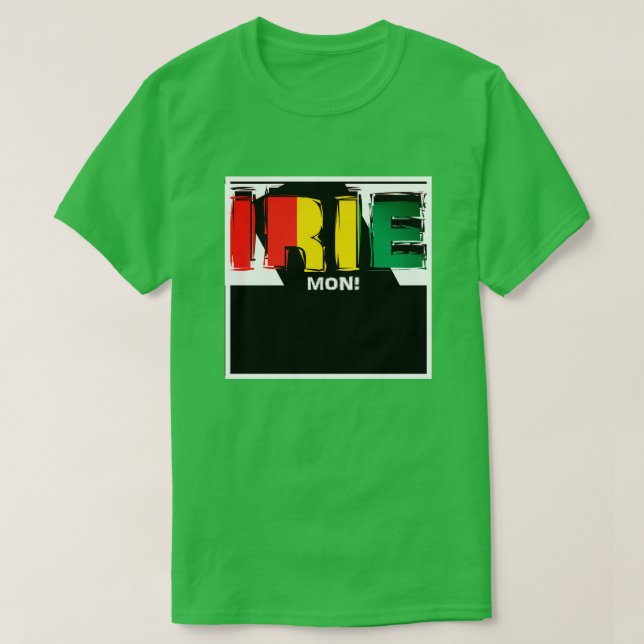 Camiseta jamaicana Irie Mon (Frente do Design)