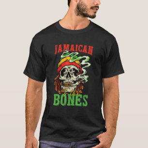 Camiseta Jamaicano Até Os Ossos Caveira Legal Para Homem Mu