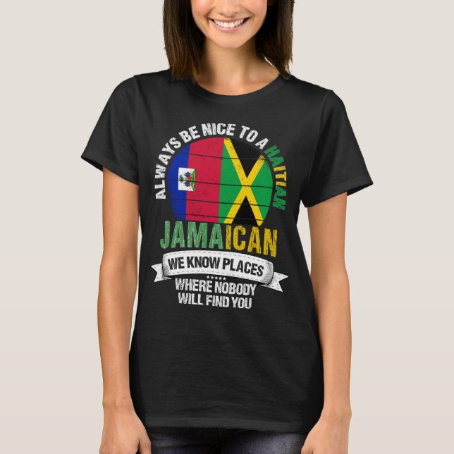 Camiseta Jamaicano-jamaicano sabe lugares onde está a Jamai (Frente)