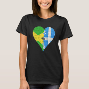Camiseta jamaicano Martinica Flag Heart
