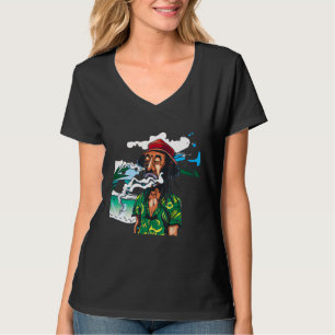 Camiseta Jamaicano Rasta Man Refrescando Na Praia