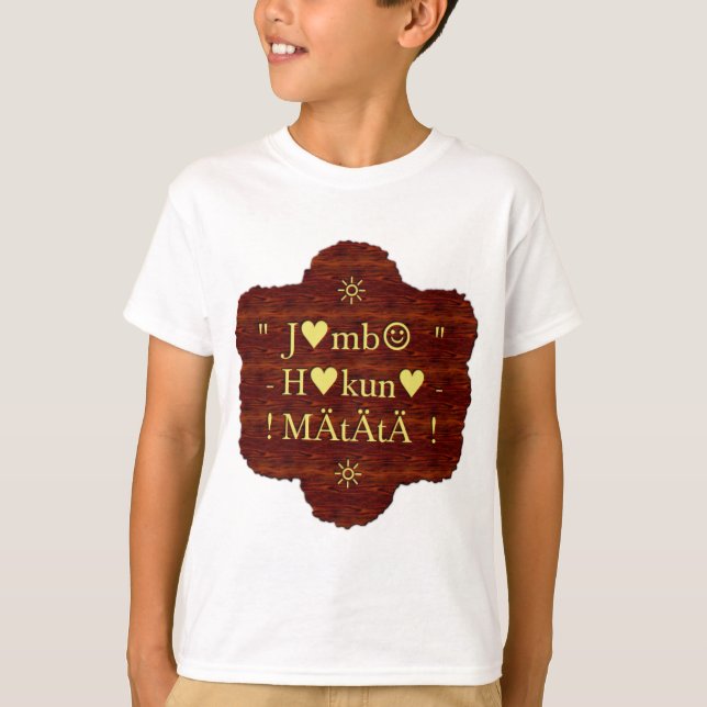 Camiseta Jambo Hakuna Matata: Impressão de Arte Africana/Gr (Frente)