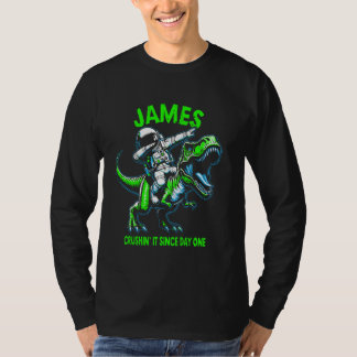 Camiseta James Crushin' It Since Day One Astronaut Dinosaur