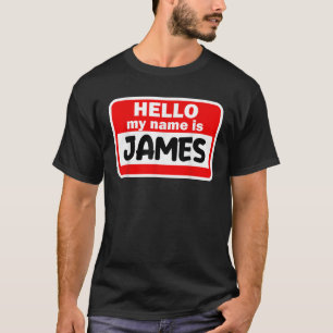 Camiseta James Hello Meu Nome É Tshirt Name On Custom T