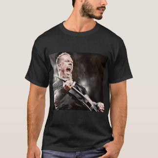 Camiseta James Hetfield Tocando Guitarra amante da música A