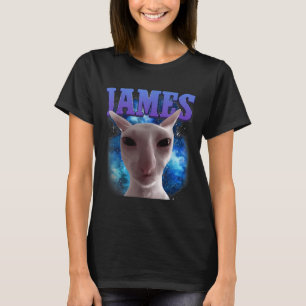Camiseta James The Cat Meme Engraçado Bobo Gata Memória Bra