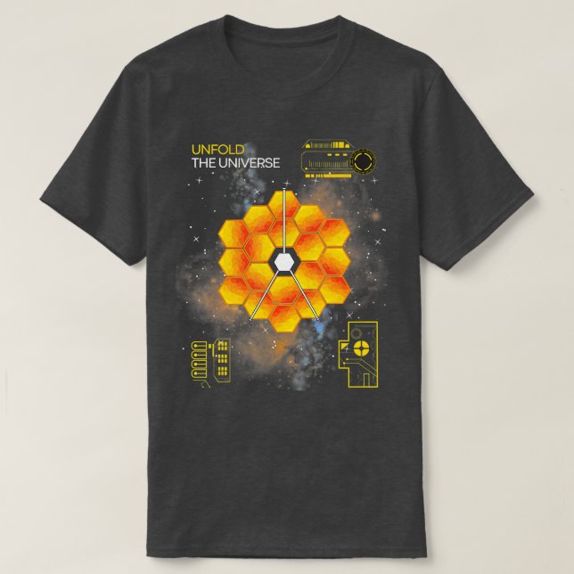 Camiseta James Webb Space elescope Art JWS Desdobra o Unive (Frente do Design)