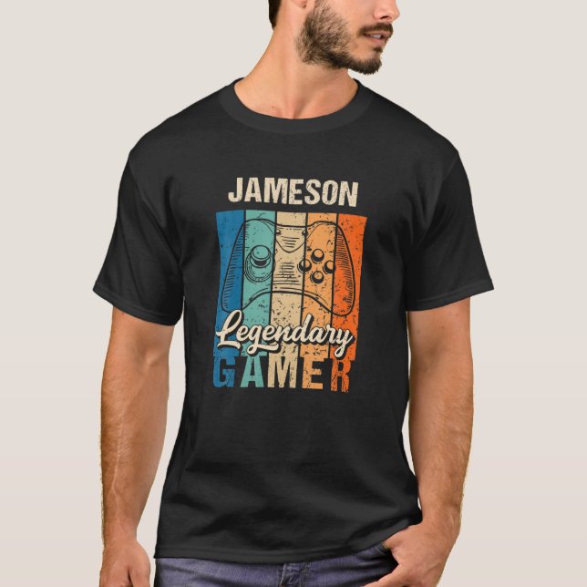Camiseta Jameson Name Gift - Gamer Legendário Personalizado (Frente)