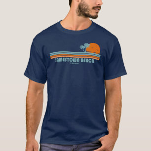 Camiseta Jamestown Beach Virginia Sun Palm Trees