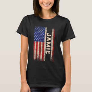 Camiseta Jamie First Name Shirt Jamie Name American Flag