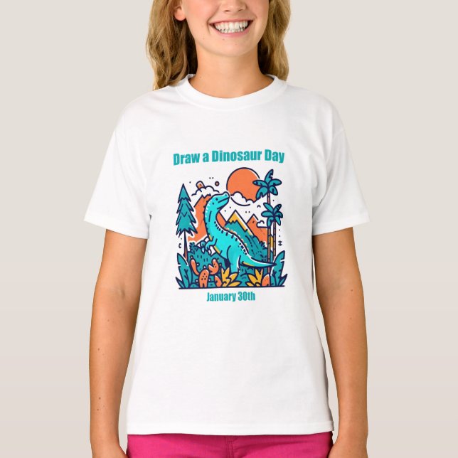 Camiseta Jan 30 - Desenhar a Dinossauro (Frente)