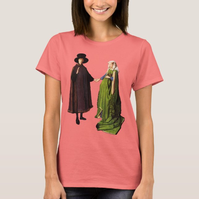 Camiseta Jan van Eyck: T-shirt do retrato de casamento de (Frente)