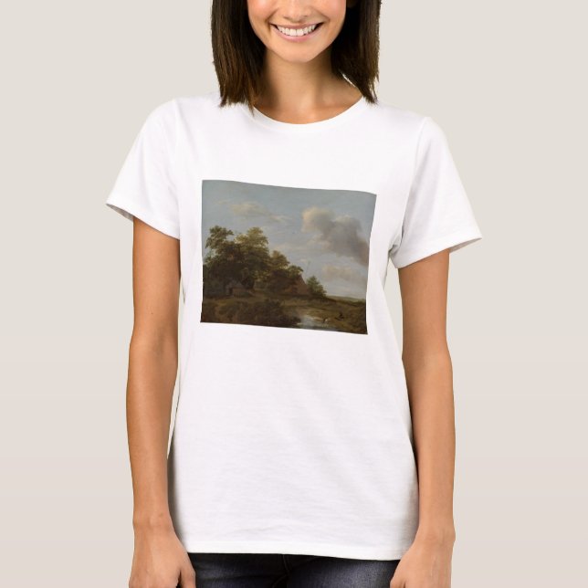 Camiseta Jan Vermeer van Haarlem, Paisagem com uma Fazenda (Frente)