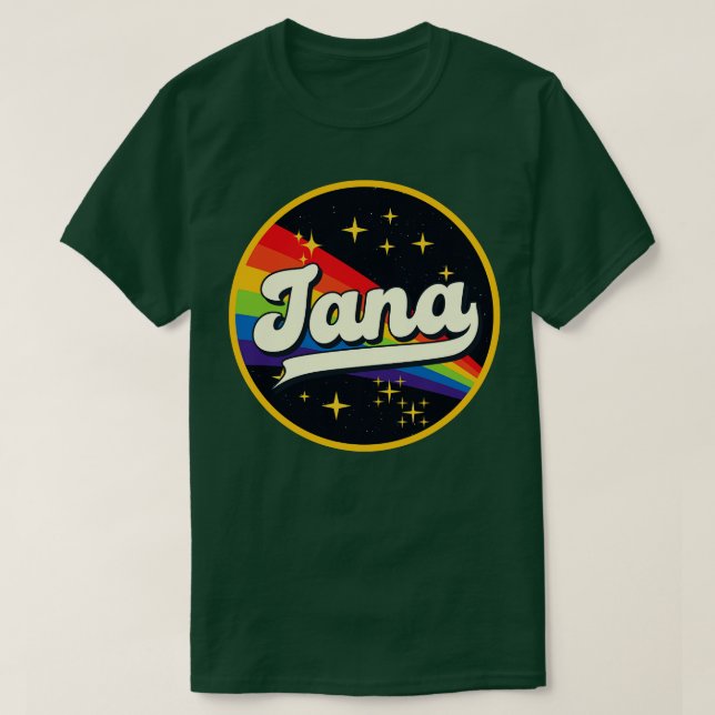 Camiseta Jana Rainbow No Space Vintage Style (Frente do Design)