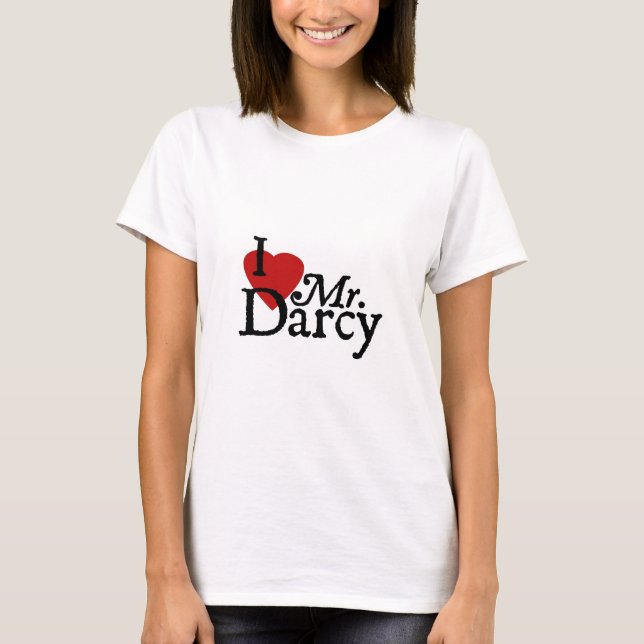 Camiseta Jane Austen EU AMO o Sr. Darcy (Frente)